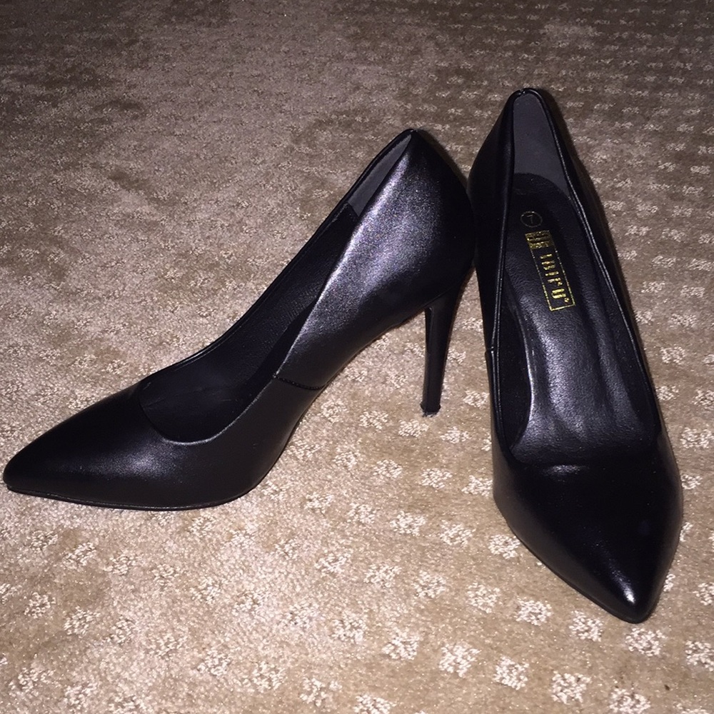 Black, classic runway heels